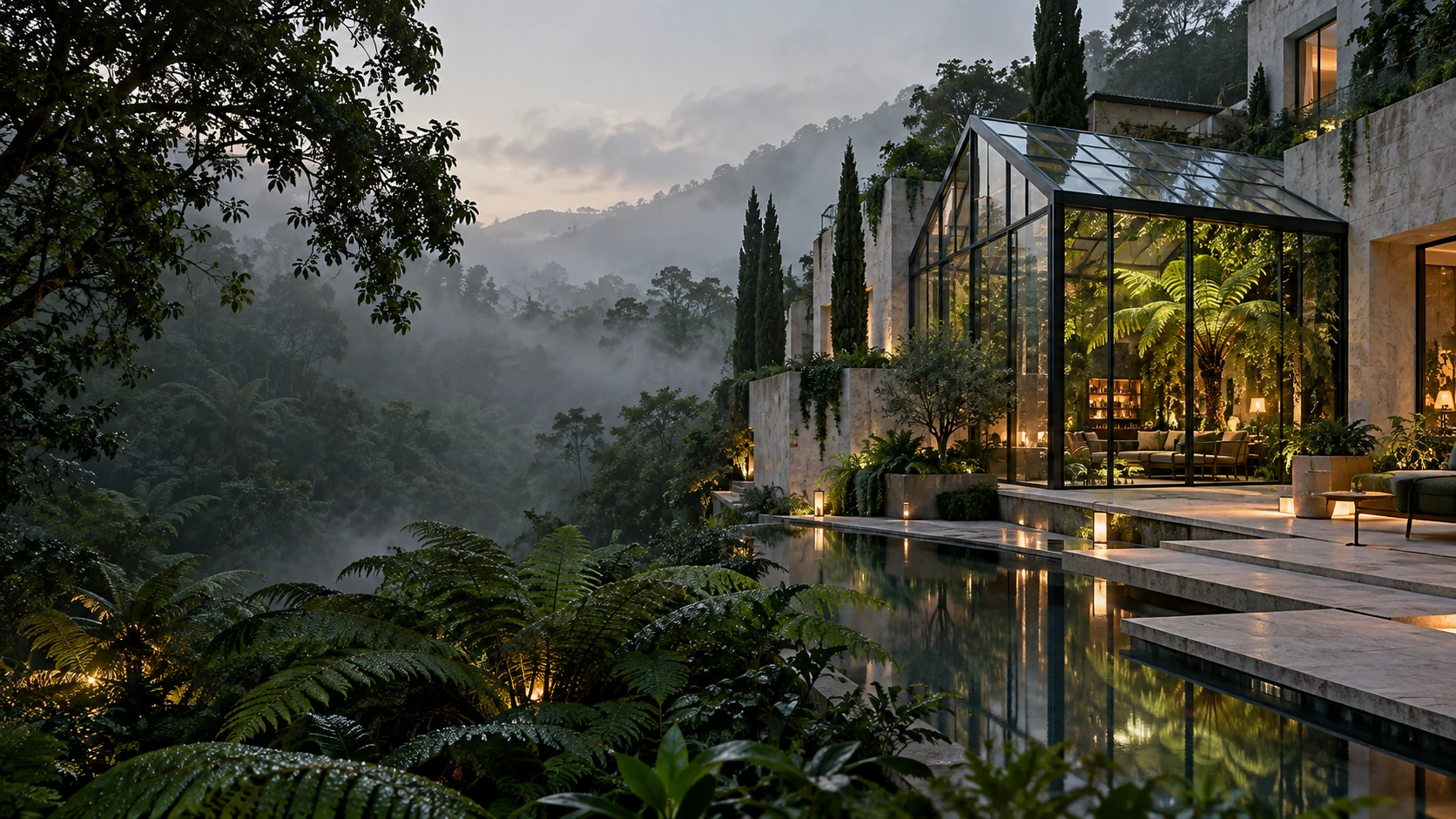 A contemporary retreat among ferns